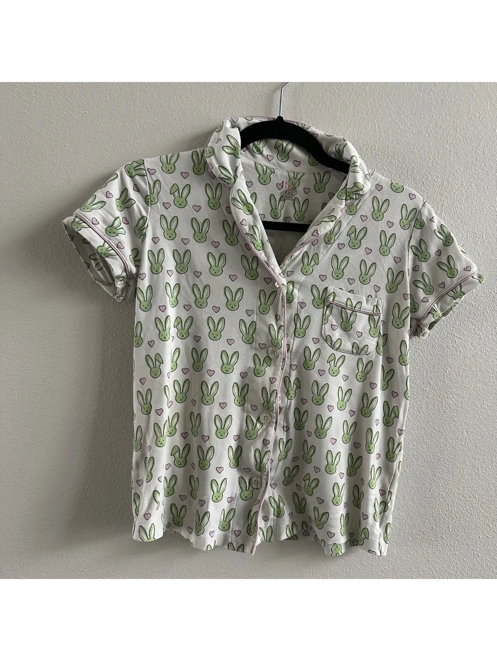 Roller Rabbit Mint Love Bunnies Polo Short PJ Pajama Set Size XXS